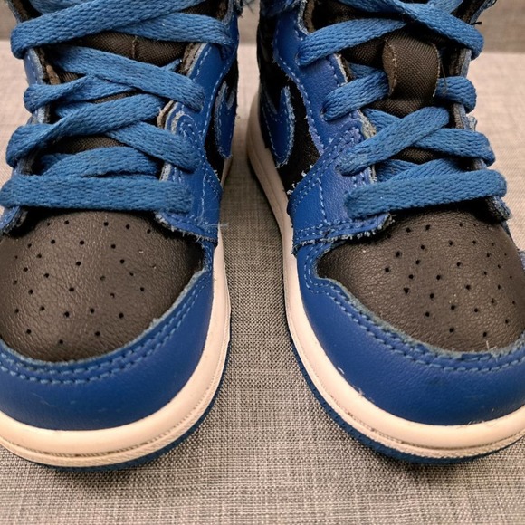 Size 6C Nike Air Jordan 1 Retro High OG TD - Dark Marina Blue 2021 AQ2665-404 - Picture 8 of 12